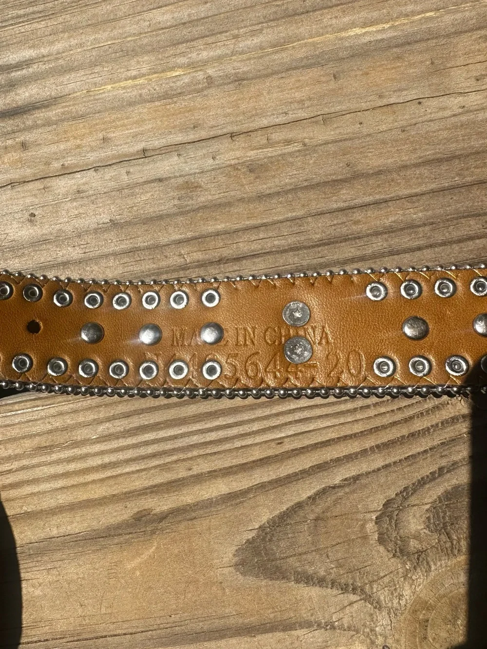 Nocona Girls Western Rhinestone Buckle Brown Leather Belt with Pink Cross Accent
